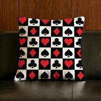 Game Playing Cards J Q K A Cushion Cover Natural Linen Pillowcase Set AllinOne Decor for Sofa Bedroom  Chair 30cmx30cm(12x12Inch) black