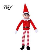 Unique Christmas Gift for Kids Elf Boy Ornament, Small Cute Plush Doll Decoration with Bendable Decorative Squatting Dolls Arm And Legs Holiday A red