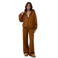 Women's Two Piece Sweatshirt Set with Wide Leg Pants Casual Track Suit for and Wear L ruda