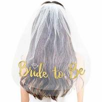 HOT Bridal Veil Bride To Be Party  Gold Stamping Comb Veil Rose Gold Veil Shoulder Band Headband Wedding Decoration Supplies balta