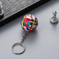 Club Fans Gifts Country Soccer Keyring Bag Pendant World Flag Ball Charms Football Key Chain Multi-national Flag black