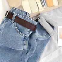 Winter Thickened Warm Harun Pants Straight Leg Slim Women's Fashion Jeans Casual Pants XXL mėlyna