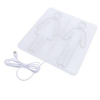 Tualeto LED neoninis ženklas maitinamas USB, akį traukiantis sieninis LED neoninis apšvietimas tualetui, viešbučiui, prekybos centrui white