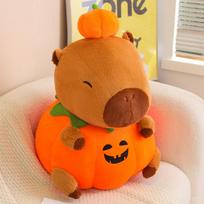 Creative Pumpkin Capybara Doll Plush Toy Cute Capybara Doll Children Soothing Doll Halloween Gift 50cm（1kg） brown