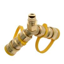 3/8inch Natural Gas Y Splitter Low Pressure Propane Gas Quick Connect/Disconnect Separator Adapter Easy to Install 1