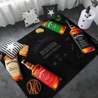 J-Jack-Daniels Whisky Pattern Non-Slip Washable Room Mat for Living Room Sofa Chairs Kitchen Alfombra 40x60cm gray