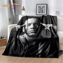 Raperis Eminem Tupac 2pac Hip-Hop Muzika Rap Dievas Antklodė, Minkštas Mėtomasis Antklodė Namams Miegamajam Lovai Sofai Iškylai Kelionei Dangalas Dovana 75x90cm gray