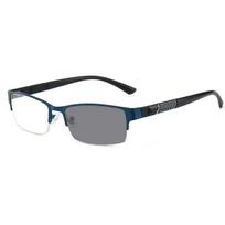 Light Glasses Blue Light Color Changing Sunglasses Half-frame Business Style Myopia Glasses Diopter 0 Up To -60 Glasses for Men -5.0 gray