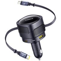 Baseus 90W Super Fast Car Charger with Integrated Cables