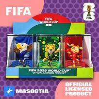 FIFA Licensed 2026 World Cup Mascot 3-Piece Collectible Set Fan Souvenir - Maple Freedom Clutch / 6cm/2.36 inch 6QCB - Power Strip red