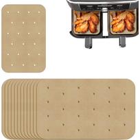 Air Fryer Paper Liners, Non-Stick Perforated Baking Liners Disposable, Rectangle Cooking Unbleached Dual Parchment Papers Compatible with Ninja 200PCS