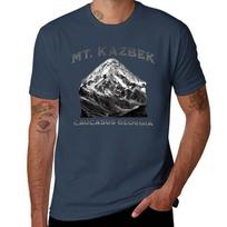 Mount Kazbek Caucasus Georgia Tshirt Sports Basic Short Sleeve Tshirt S black
