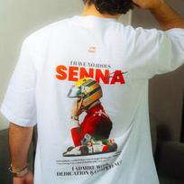 Ayrton Senna Commemorate T-shirt Men and Women Cotton Y2K Sports Short Sleeve Tops Streetwear XL white