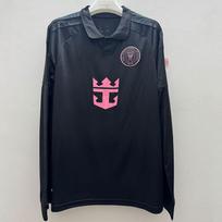 Mens Black Long Sleeve Soccer Jersey 2026-2027 Fan Edition Bamboo Fiber Football Uniform Adult Training Match Small