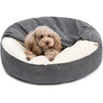 Semi-closed Dog Kennel Pet Sleeping Pad Kitten Puppy Winter Warm Nest Litter Mat Plush Dirty Resistant Pet Bed Kennel (as the picture,50X50cm) gray