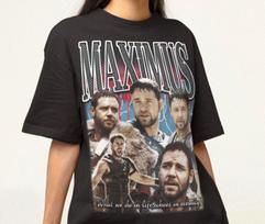 Maximus Gladiator Movie Shirt - Russell Crowe Shirt,Ridley Scott Tshirt,Commodus 140 gray