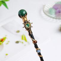 Creative Crystal Ball Crystal Magic Wand DIY Handmade Lucky Tumble Fairy Stick Halloween Prop Witch Magic Scepter Holiday Gift gray