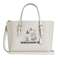 COACH PEANUTS Collaboration Mollie Artificial Leather Tote Bag, Shopping Bag, Shoulder Bag, Handbag 25 Women's CBJ87-IMCAH One Size 1 white