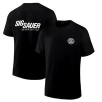 Men's Short Sleeve T-and kids tshirt – Sig Sauer 'Never Settle' Graphic, Logo Tee XL black