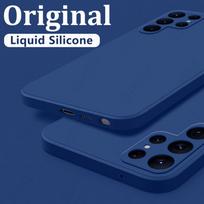 Liquid Silicone Case For Samsung Galaxy S22 S24 Ultra S23 S20 S21 FE S25 Edge A17 A52 A55 A53 A54 A56 5G S26 A37 A57 Soft Cover Galaxy A37 gray