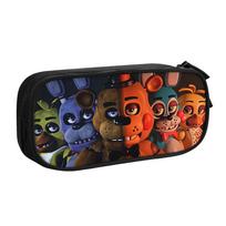 Game F-FNAF Anime Cute Pencil Cases Boys Girls Large Capacity Cartoon Pencil Box Student School 21x10.5x5cm brown