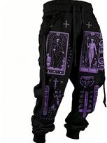 Violetinės Tarot Rūnos Kaukolės Raišteliu Vyriškos Subkultūrinės Laisvos Sportinės Kelnės european code m black