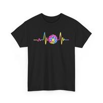 Volleyball T-shirt, Volleyball Ball Heartbeat Sports Lovers Tie Dye Cute Shirt 4XL gray