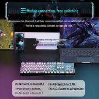 EWEADN TK950 Wireless Bluetooth Tri-Mode Punk Mechanical Keyboard Mouse Set balta spalva