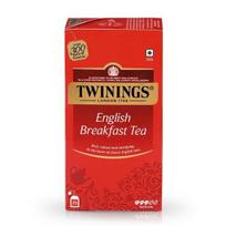 Twinings English Breakfast Tea, 25 Teabags, Premium Black Tea, English Classic Range, Medium Strength, Rich Flavour, 50 gm red