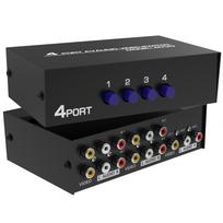 Fosmon RCA Splitter AV Selector 4 Inputs 1 Output Stereo Switching Box RCA Composite AV Cable Included 1 Compatible with and Game Consoles 4-Way & —