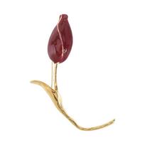 Exquisite Alloy Tulip Flower Brooch Tulip Shaped Temperament Suit Corsage Pins Ins Style Women Brooch Party Wedding Jewelry raudona