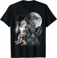 Cringe Alpha Wolf Unisex T-Shirt Cotton T Shirt,Funny Graphic Tees,Vintage T Shirt L gray