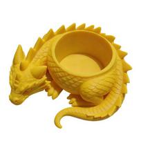 3D Printed Flower Pot Style Dragon-Shaped Fairy Tale Planter geltona