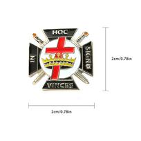 Masonic Lapel Pins Freemasonry Badge Mason Freemason HOC SINGNO VINCES BLM74 Knight Templar 2*2cm Brooch Gift Accessories 2*2cm gray