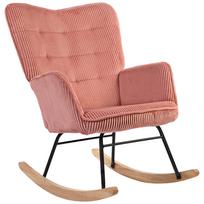 Rocking Chair, Relax Chair, Rocking Armchair, Load Capacity up to 120 kg, Polyester, 98 x 71 x 101 cm, Pink 71 x 98 x 101 cm rožinė