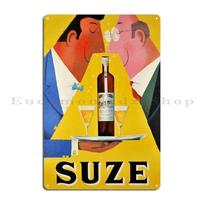 Suze Reklaminis Plakatas Senovinė Metalinė Plokštelė Sienai Pritaikomas Šventei Garažui Klubui Klubas Skardinis Plakatas 20x30cm（7.8x11.8inch） blue
