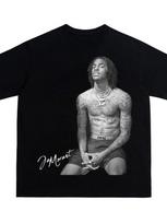 Morant American- Digital-print Crew-neck Short-sleeved Men's and Women's Streetwear Pure , Loos XS