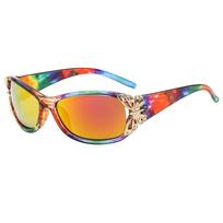 New Wrap-Around Rectangular Fashion Glasses with Personalized Butterfly Decoration Women's Sunglasses raudona