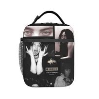 Singer Billie Eilish Music Insulated Lunch Bag Leakproof  Meal Container Thermal Bag Tote Lunch Box Office  Picnic Men Women One Size gray