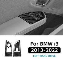Carbon Fiber Style Switch Panel Trim for BMW i3 2013-2022 LHD RHD 4pcs LHD Black Carbon juoda