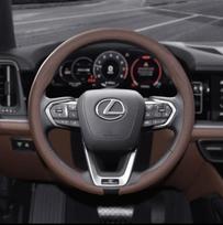Car 8D Nappa Leather Steering Wheel Cover For Lexus F Sport ES200 ES300 RX300 LS500h GS300 IS300 CT200h NX300 UX300 LX570 GX BR7 gray