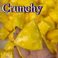 Squishy Crispy Cheese Shaped Ball Squeeze Toy Stress Ball Fidget Toy Crunchy Ball Round Blocks Filled ASMR Anti Stress for Adult yellow