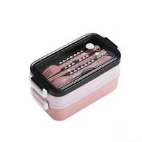 1pc Insulated Lunch Box, Bento Box for Students, Portable Sealed Compartment Lunch Container for Microwave,back to school 3&1400ml&2 rožinė