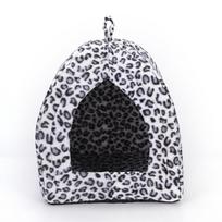 Comfortable Folding Pet House Kennel Dog Cat Bed Cave Tent A gray