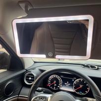 LED makiažo veidrodėlis ant automobilio saulės skydelio Įkraunamas kosmetinis veidrodėlis Reguliuojamo ryškumo kosmetinis veidrodėlis Onesize gray