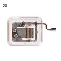 Convenient Hand-crank Music Box Easy Use Metal Exquisite Portable Square Music 20 gray