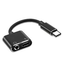 3,5 mm ausinių lizdo garso laidas USB C tipo C garso skirstytuvas C tipo į 3,5 mm adapteris ausinių adapteris juoda