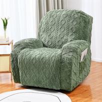 Thicken Plush Recliner Sofa Cover Soft Velvet Non Slip Slipcovers For Living Room Winter Warm Lazy Boy Armchair Covers 1 Seat gray