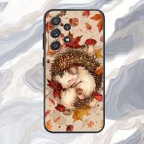 Cute Cartoon Hedgehog Phone Case For Samsung S25,S24,S21,S22,S23,S30,Ultra,S20,Plus,Fe,Lite,Note,10,9,5G Black Cover Samsung S21fe black