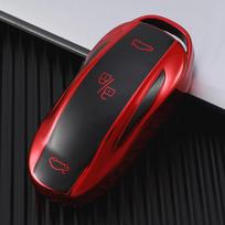 TPU Automobilio Išmaniojo Raktelio Dangtelis Dėklas Fob Tesla Model 3 Model Y Model X Model S Raktelio Korpusas Maišelio Laikiklis Apsauginis Priedai for model X sidabras